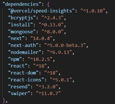 node.js網站的npm依賴文件