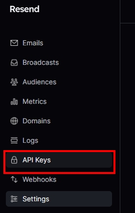 SMTP-RESEND-創建新的API Key